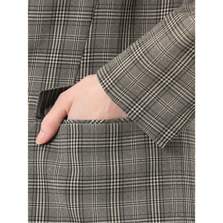 ストレッチウォッシャブル チェック柄 リラクシング ダブルジャケット | TAKA-Q WOMEN | 詳細画像10 