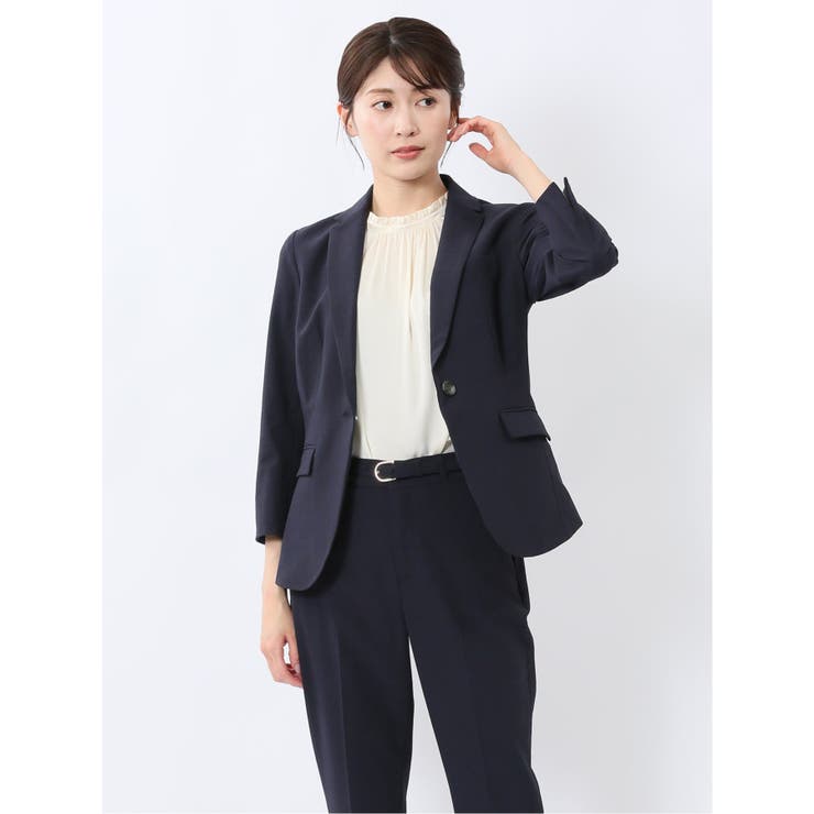 TAKA-Q(タカキュー) スーツパンツセット 7分袖ジャケット＋パンツ 紺