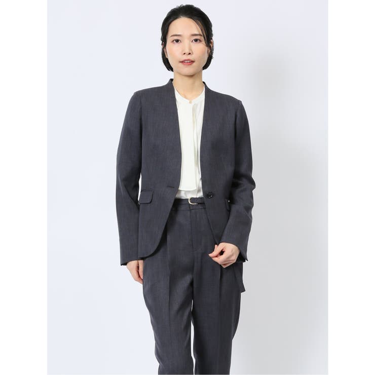 ストレッチウォッシャブル 1ボタン カラーレスジャケット | TAKA-Q WOMEN | 詳細画像1 