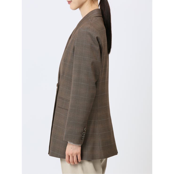 ストレッチウォッシャブル グレンチェック柄 ダブルジャケット | TAKA-Q WOMEN | 詳細画像21 