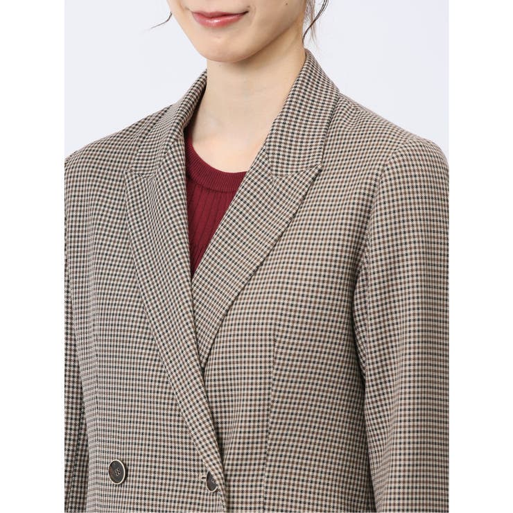 ストレッチウォッシャブル ガンクラブチェック柄 ダブルジャケット[品番：TKQJ0023210]｜TAKA-Q  WOMEN（タカキューウーマン）のレディースファッション通販｜SHOPLIST（ショップリスト）