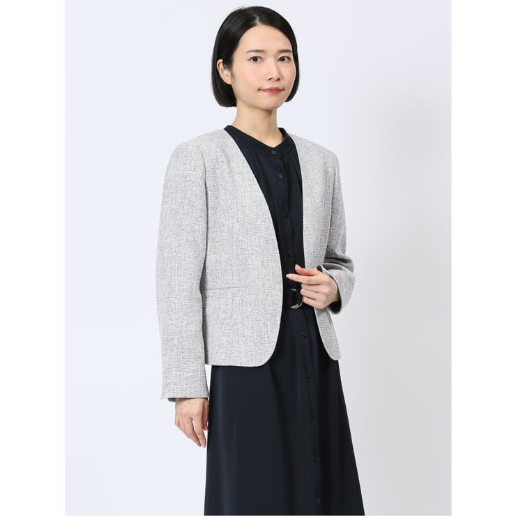スラブシャーク カラーレスジャケット | TAKA-Q WOMEN | 詳細画像1 