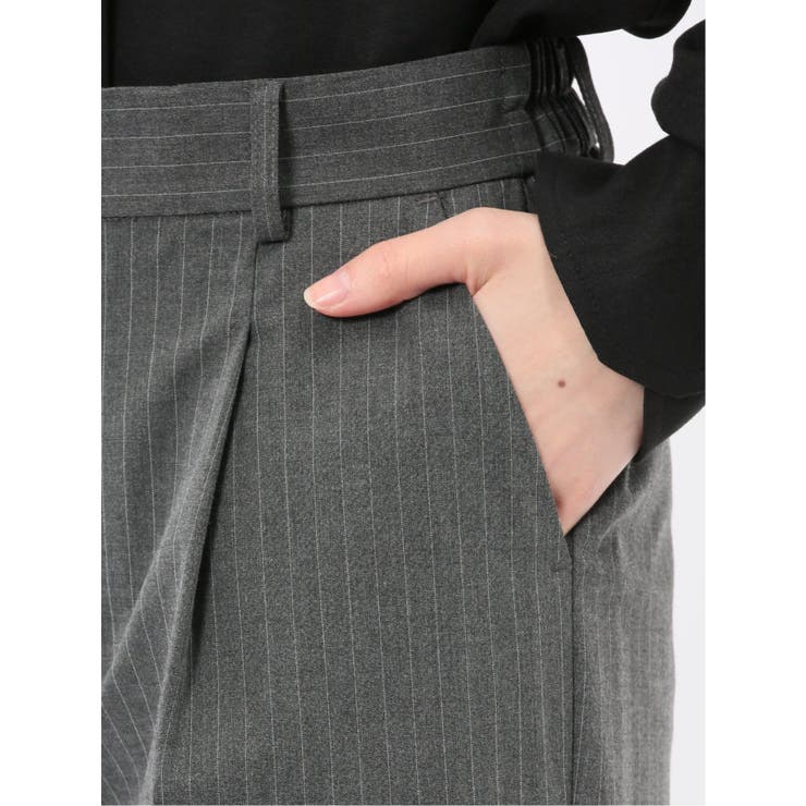 ストレッチウォッシャブル ピンスト タックワイドパンツ | TAKA-Q WOMEN | 詳細画像10 