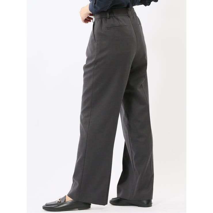 ウォッシャブル クリアツイル タックワイドパンツ グレー(セットアップ可能) | TAKA-Q WOMEN | 詳細画像2 
