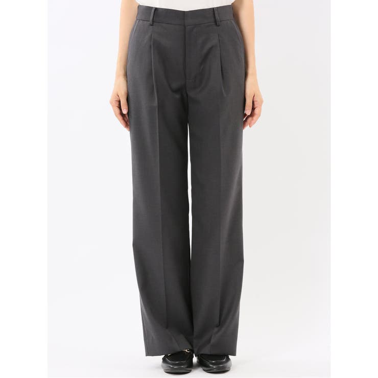 ウォッシャブル クリアツイル タックワイドパンツ グレー(セットアップ可能) | TAKA-Q WOMEN | 詳細画像6 