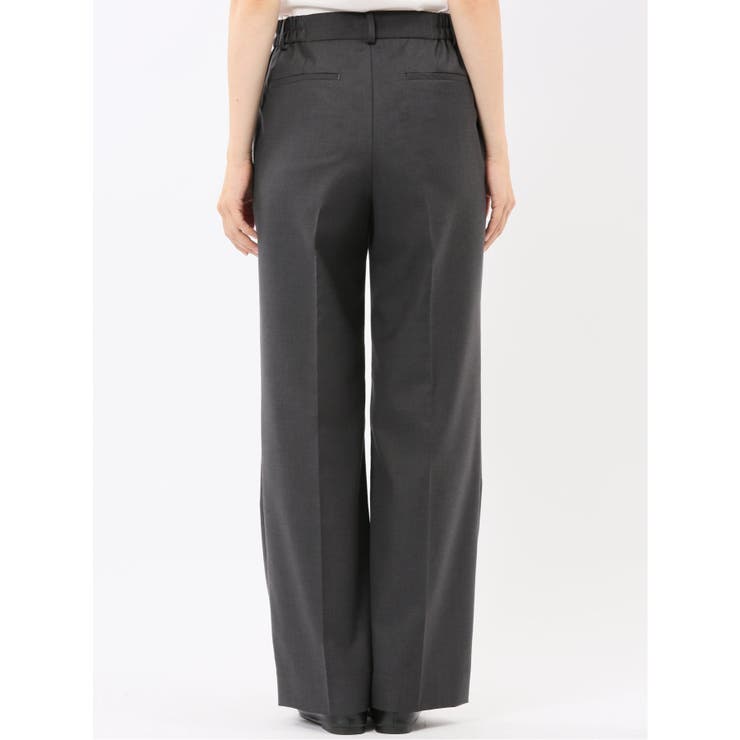 ウォッシャブル クリアツイル タックワイドパンツ グレー(セットアップ可能) | TAKA-Q WOMEN | 詳細画像8 