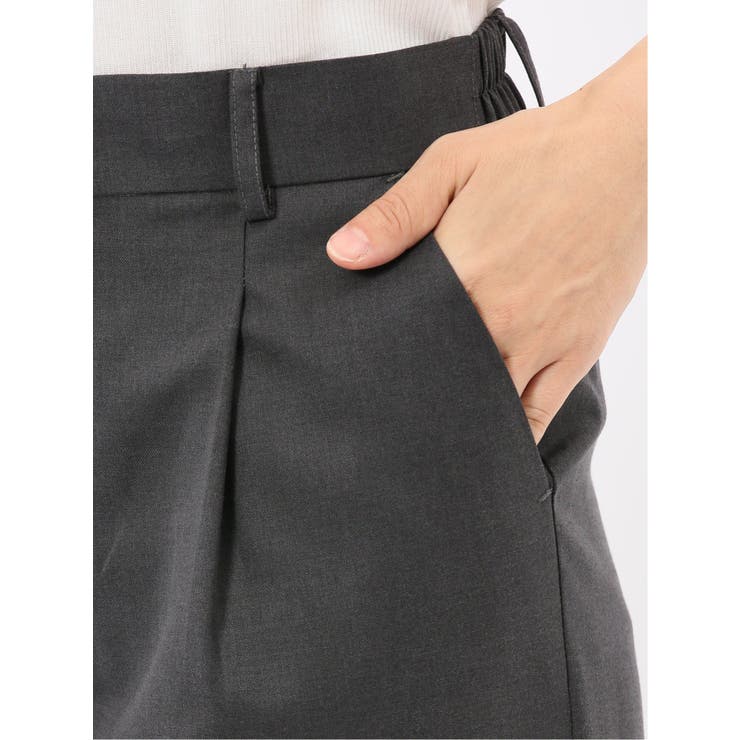 ウォッシャブル クリアツイル タックワイドパンツ グレー(セットアップ可能) | TAKA-Q WOMEN | 詳細画像9 