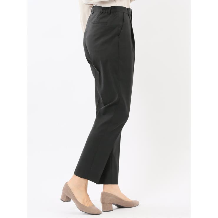 ストレッチウォッシャブル ウール混 タックテーパードパンツ | TAKA-Q WOMEN | 詳細画像4 