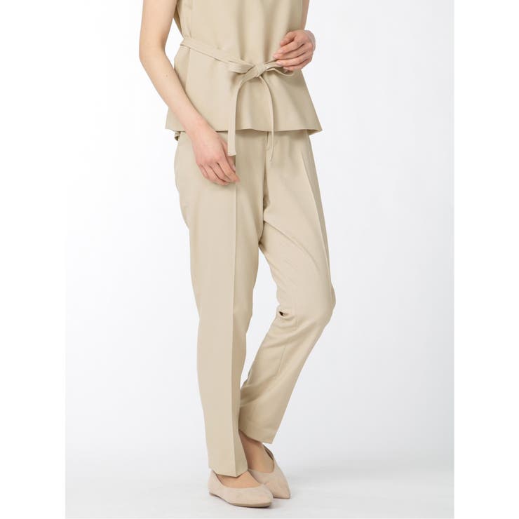 33ベージュ | 綿麻ライク セットアップ テーパードパンツ ベージュ | TAKA-Q WOMEN