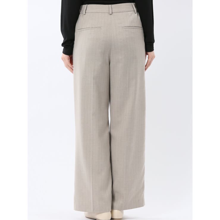 ビリーストライプ ワイドパンツ ベージュ(セットアップ可能) | TAKA-Q WOMEN | 詳細画像9 