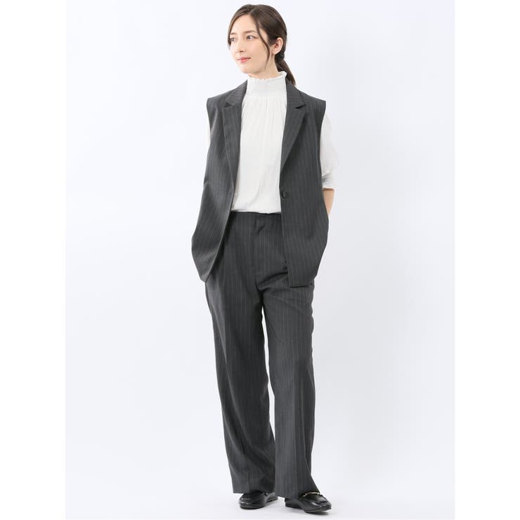 ビリーストライプ ワイドパンツ グレー(セットアップ可能) | TAKA-Q WOMEN | 詳細画像5 