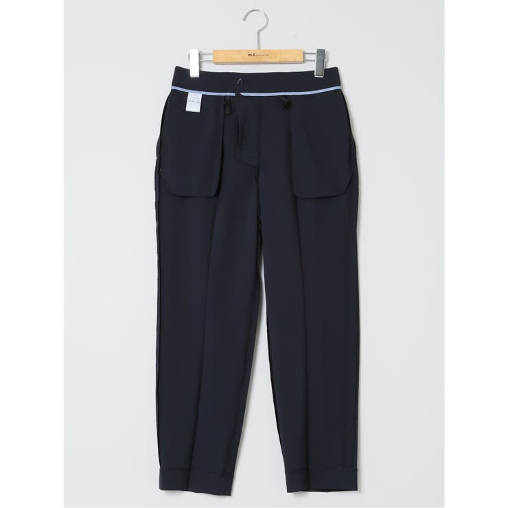 シアサッカー テーパードパンツ 紺(セットアップ可能) | TAKA-Q WOMEN | 詳細画像12 