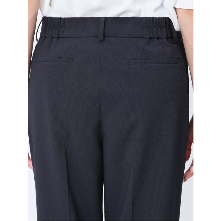 シアサッカー テーパードパンツ 紺(セットアップ可能) | TAKA-Q WOMEN | 詳細画像8 