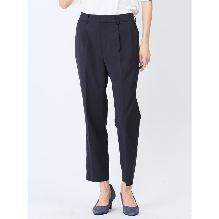 75紺 | シアサッカー テーパードパンツ 紺(セットアップ可能) | TAKA-Q WOMEN