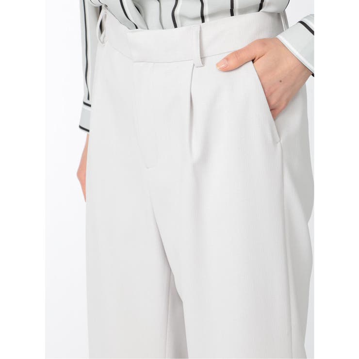 麻調合繊 セットアップ ワイドパンツ ライトグレー | TAKA-Q WOMEN | 詳細画像10