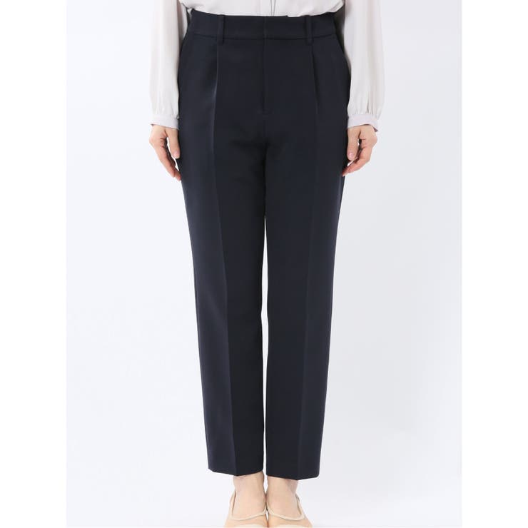 ダブルクロス テーパードパンツ 紺(セットアップ可能) | TAKA-Q WOMEN | 詳細画像7 