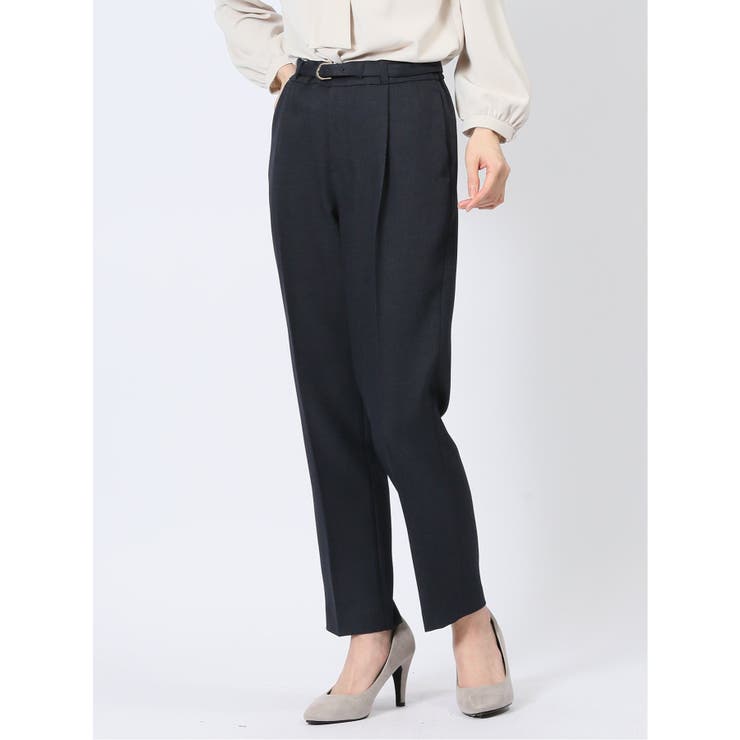 ストレッチウォッシャブル シャーク テーパードパンツ 紺(セットアップ可能) | TAKA-Q WOMEN | 詳細画像1 