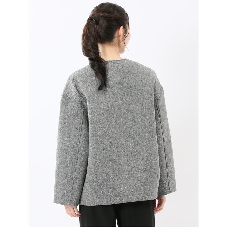 ツイード調ボンディング ノーカラーブルゾン | TAKA-Q WOMEN | 詳細画像13 