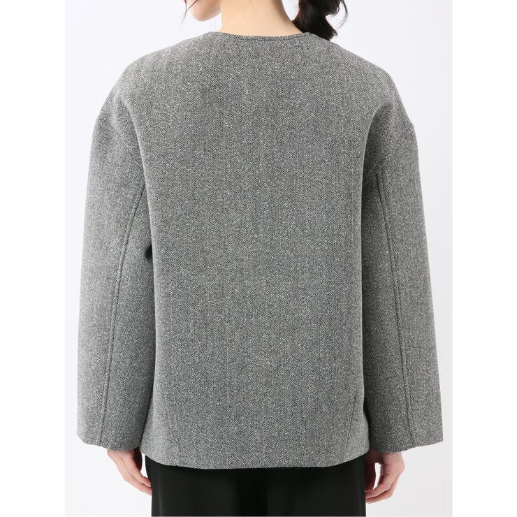 ツイード調ボンディング ノーカラーブルゾン | TAKA-Q WOMEN | 詳細画像18 