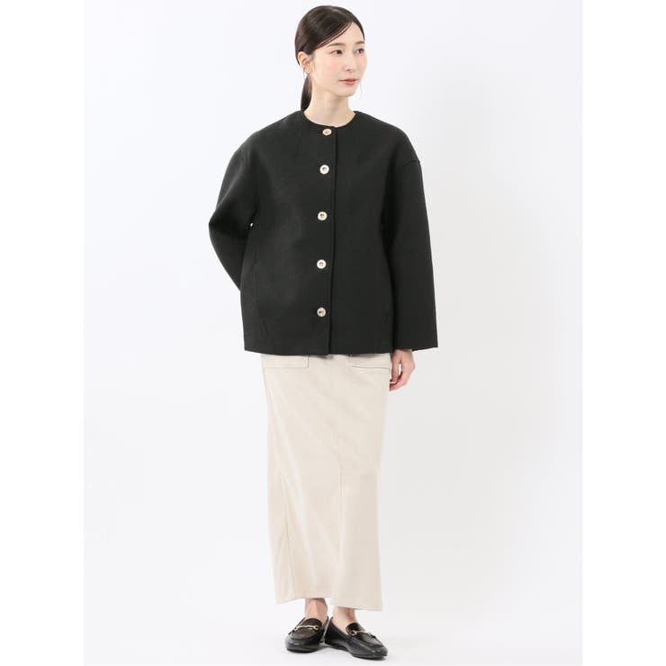 ツイード調ボンディング ノーカラーブルゾン | TAKA-Q WOMEN | 詳細画像5 