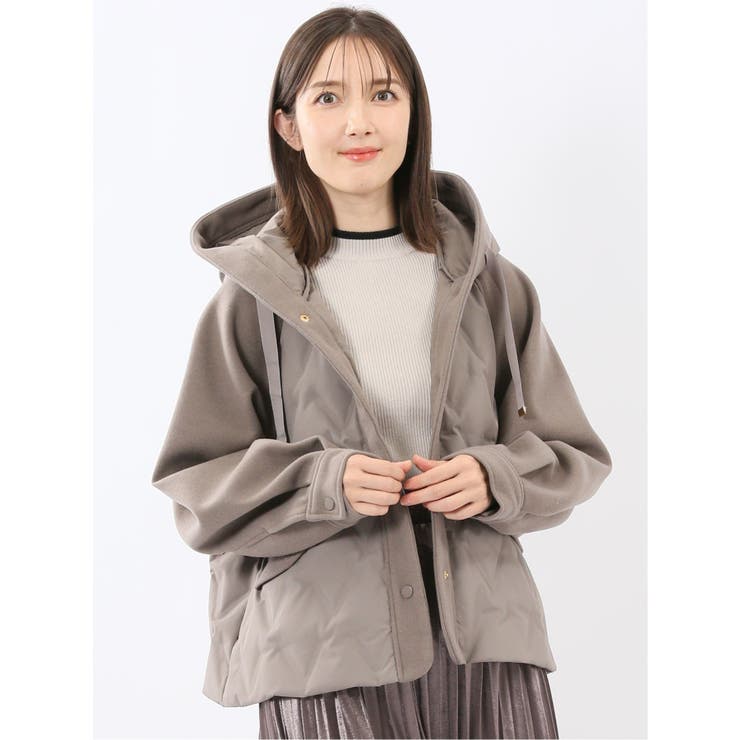 06グレー | メルトン切替 ステッチレスダウン | TAKA-Q WOMEN