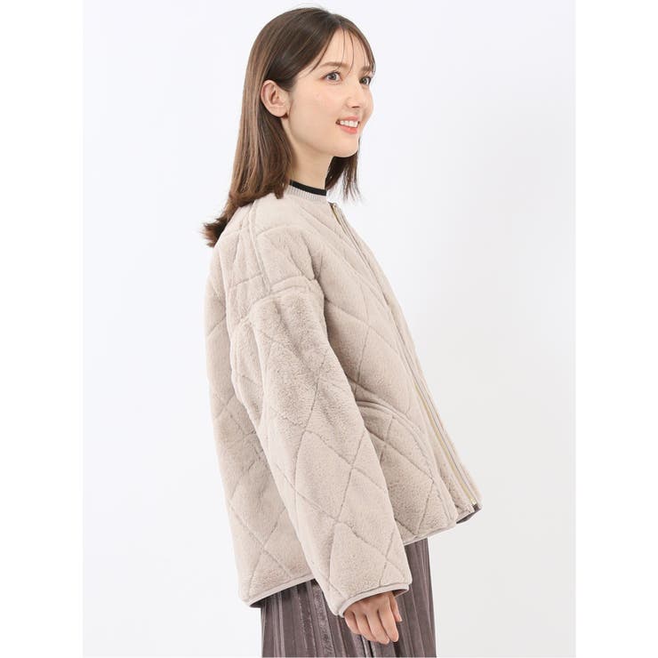 ファー×キルト リバーシブル ショート中綿ブルゾン | TAKA-Q WOMEN | 詳細画像4 