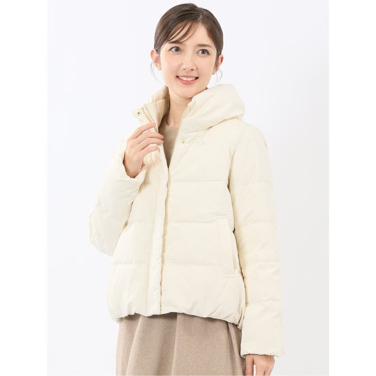02アイボリー | ピーチスキン ショートダウン | TAKA-Q WOMEN