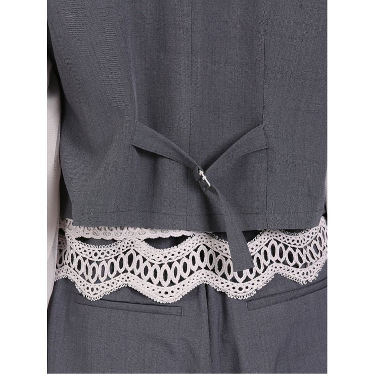 リネン風シャンブレー ショートジレ(セットアップ可能) | TAKA-Q WOMEN | 詳細画像29 
