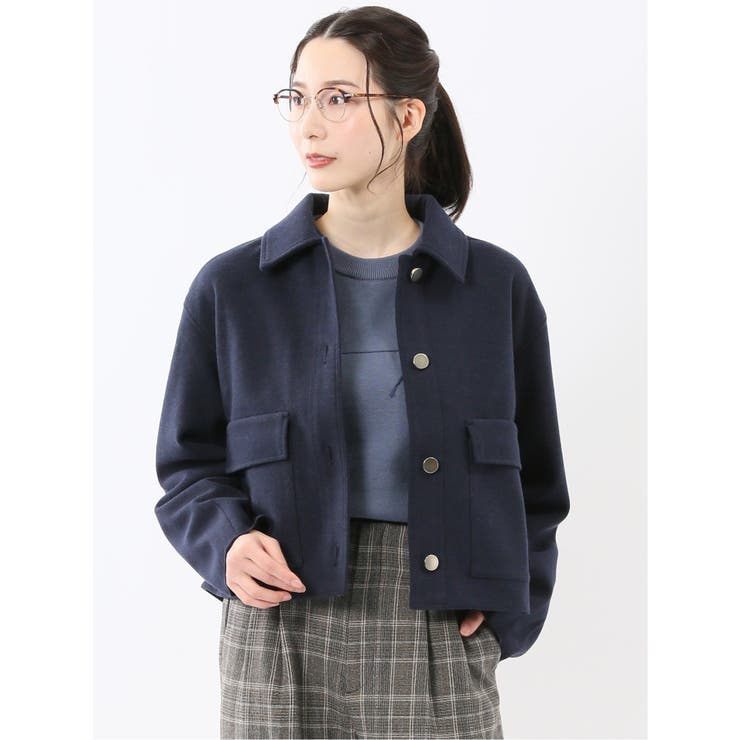 75紺 | 起毛 ショートブルゾン | TAKA-Q WOMEN