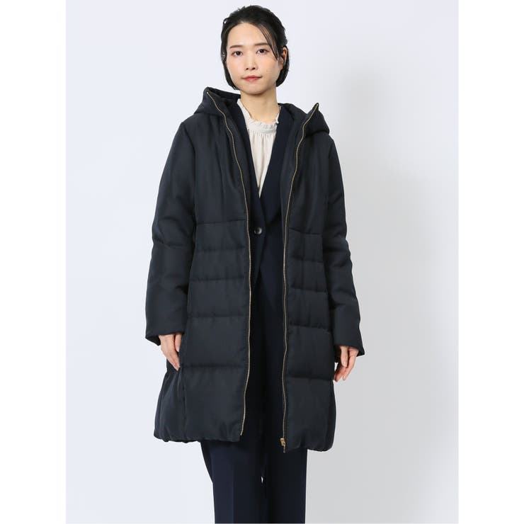 ウール調 フード付き ロングダウン[品番：TKQJ0024371]｜TAKA-Q WOMEN