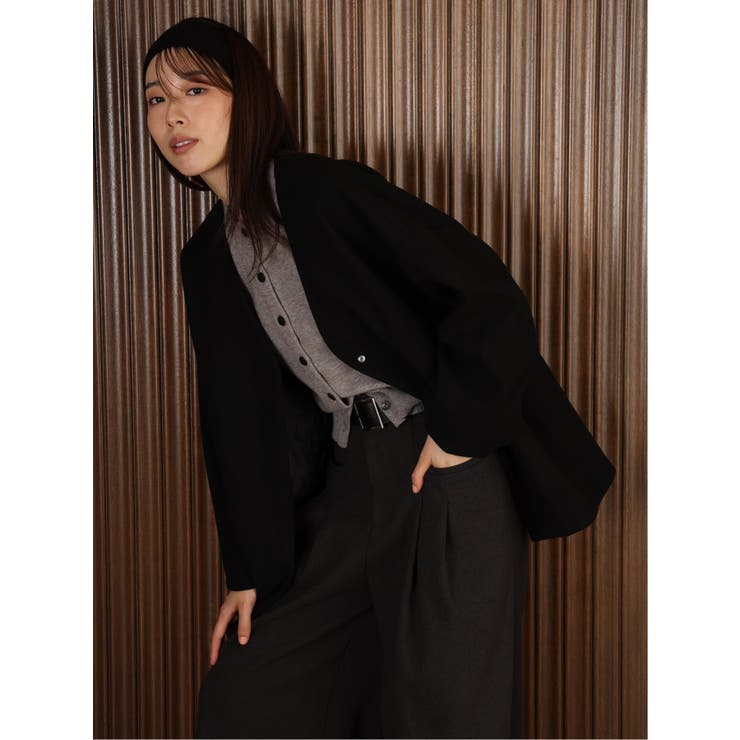 05黒 | DRAW(ドロー） / フォームショートジャケット | TAKA-Q WOMEN