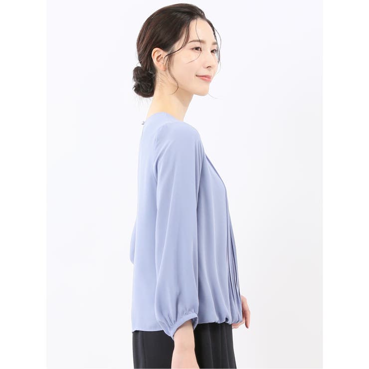 消しプリーツ 長袖プルオーバーブラウス | TAKA-Q WOMEN | 詳細画像26 