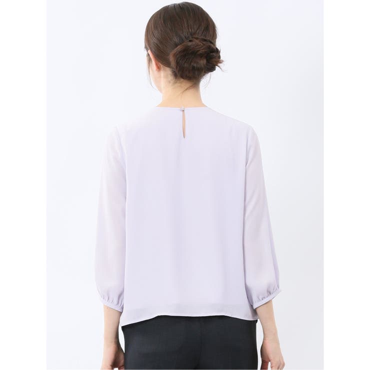 消しプリーツ 7分袖プルオーバーブラウス | TAKA-Q WOMEN | 詳細画像3 