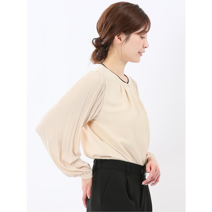 袖プリーツ プルオーバーブラウス | TAKA-Q WOMEN | 詳細画像4 