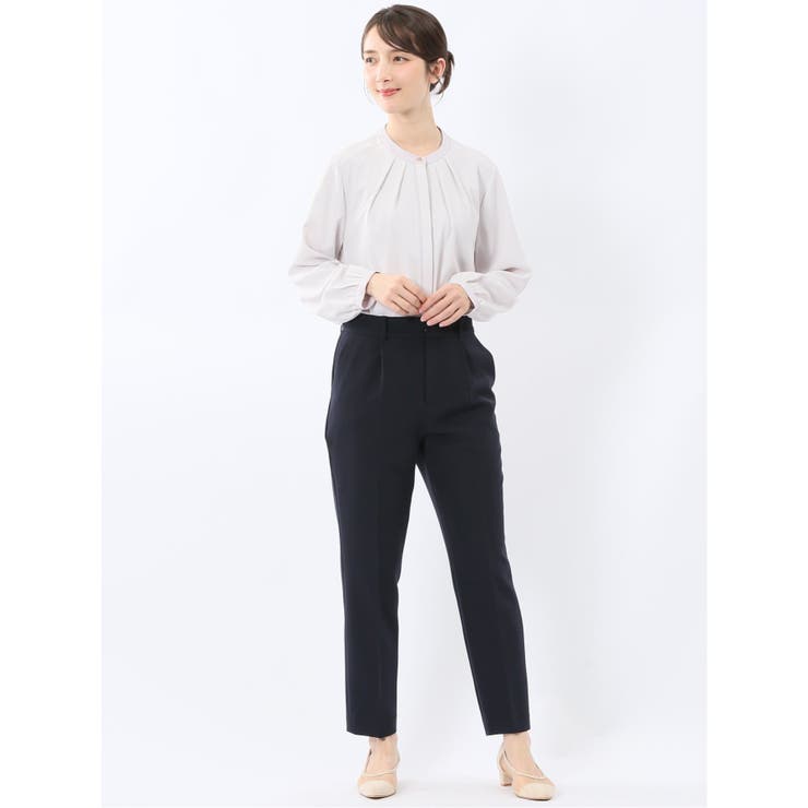 バンドカラー配色 比翼 長袖ブラウス | TAKA-Q WOMEN | 詳細画像14 