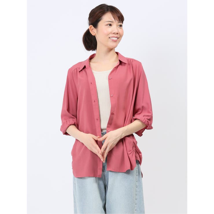 セール】[新色登場]ヒヨクバンドカラーシャツチュニック（シャツ