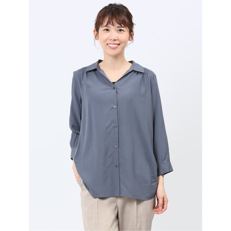 セール】[新色登場]ヒヨクバンドカラーシャツチュニック（シャツ