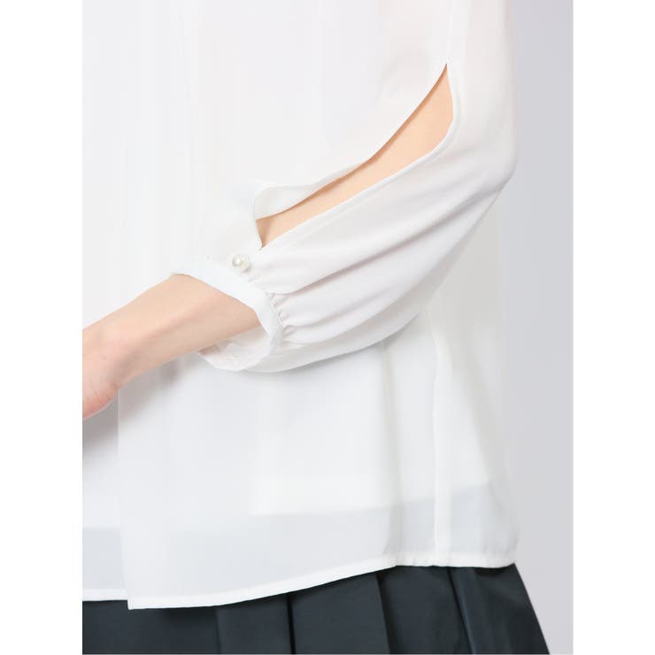 ネックレス付き 8分袖プルオーバーブラウス | TAKA-Q WOMEN | 詳細画像10 