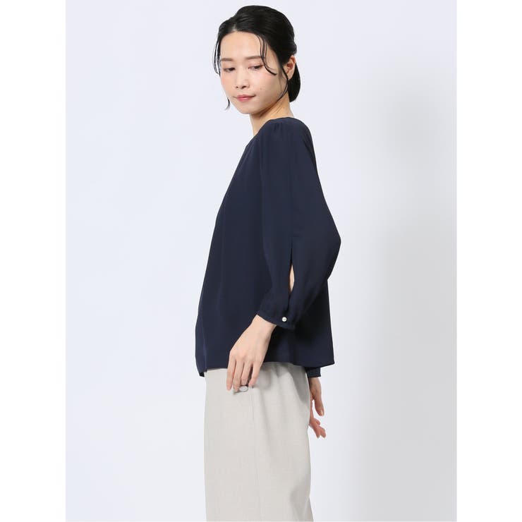 ネックレス付き 8分袖プルオーバーブラウス | TAKA-Q WOMEN | 詳細画像13 