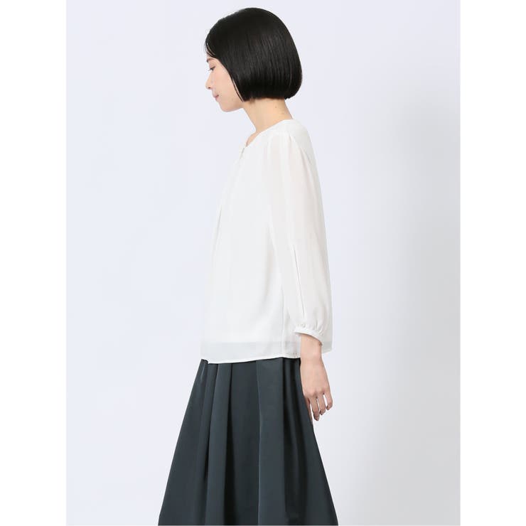 ネックレス付き 8分袖プルオーバーブラウス | TAKA-Q WOMEN | 詳細画像2 