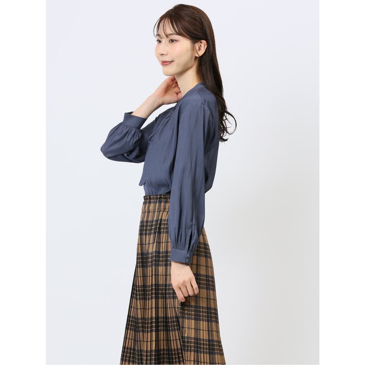 ビンテージサテン リボンタイ 長袖プルオーバーブラウス | TAKA-Q WOMEN | 詳細画像26 