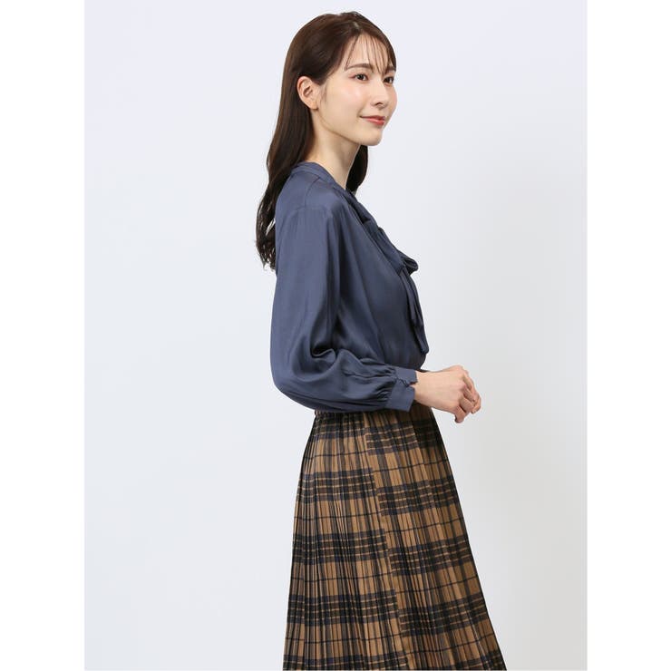ビンテージサテン リボンタイ 長袖プルオーバーブラウス | TAKA-Q WOMEN | 詳細画像28 