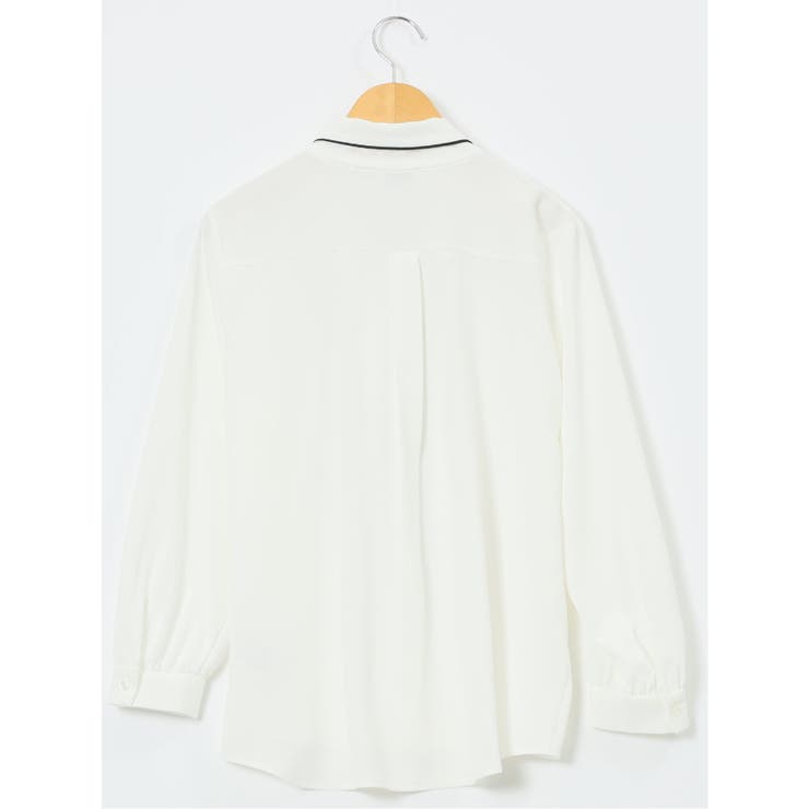 ストレッチ 配色ボウタイ 長袖ブラウス | TAKA-Q WOMEN | 詳細画像2 