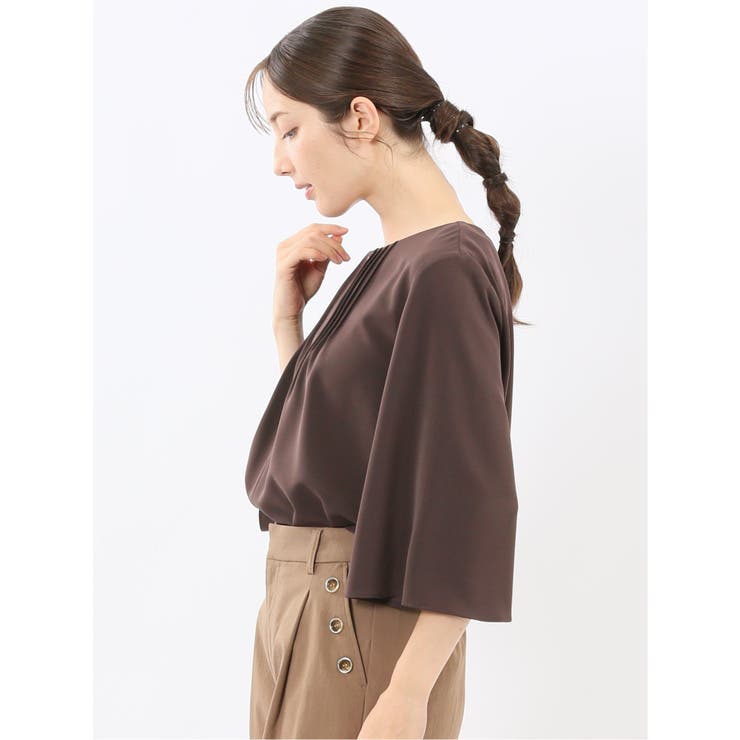 ピンタック 7分袖プルオーバーブラウス | TAKA-Q WOMEN | 詳細画像2 