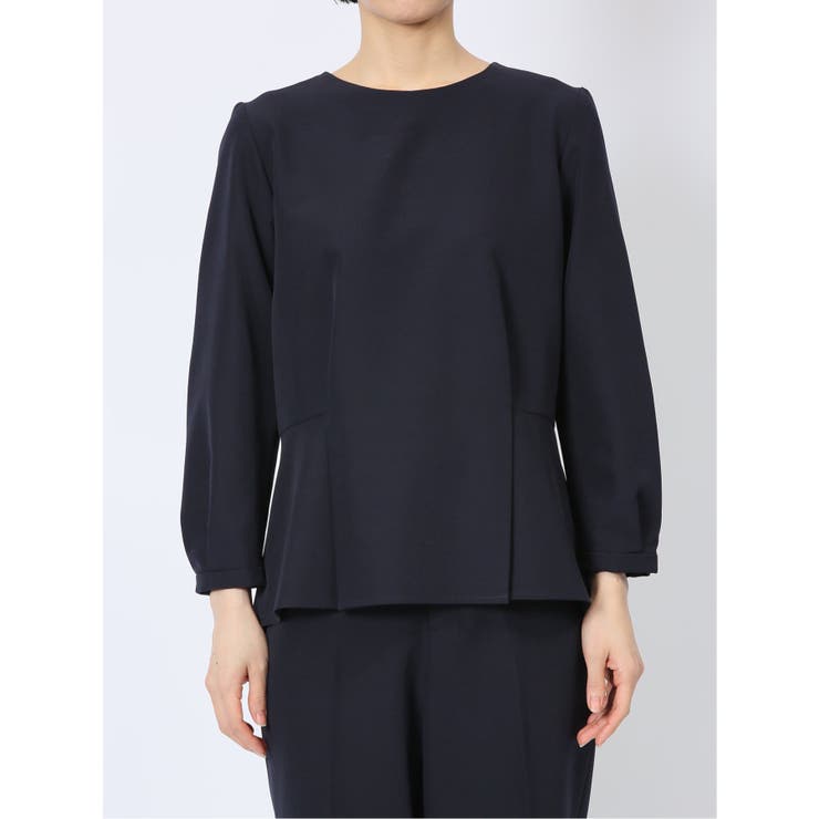 ダブルクロス ペプラム プルオーバーブラウス 紺(セットアップ可能) | TAKA-Q WOMEN | 詳細画像7 