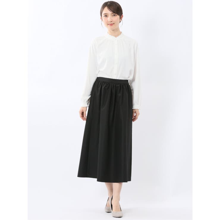 ストレッチ バンドカラーフリル 長袖ブラウス | TAKA-Q WOMEN | 詳細画像19 