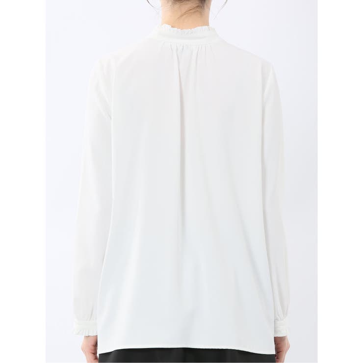 ストレッチ バンドカラーフリル 長袖ブラウス | TAKA-Q WOMEN | 詳細画像22 