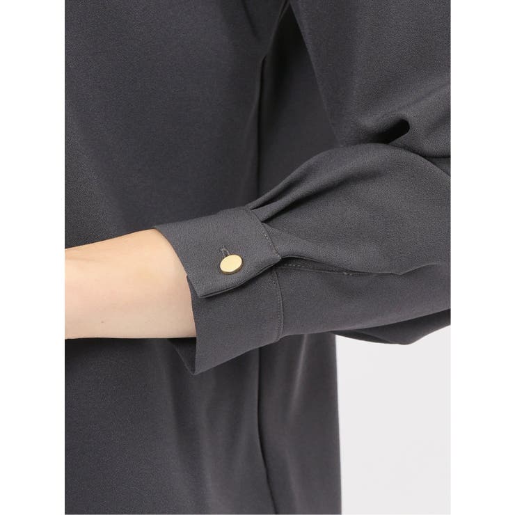 バンドカラー配色 比翼 長袖ブラウス | TAKA-Q WOMEN | 詳細画像19 