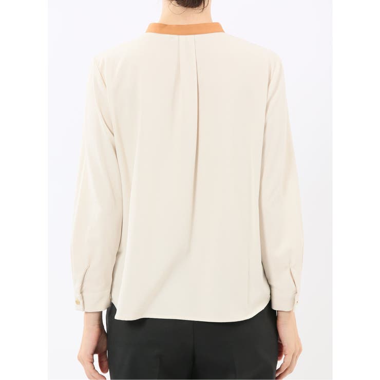 バンドカラー配色 比翼 長袖ブラウス | TAKA-Q WOMEN | 詳細画像26 