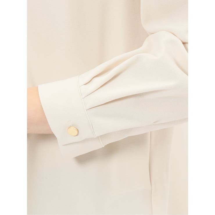 バンドカラー配色 比翼 長袖ブラウス | TAKA-Q WOMEN | 詳細画像28 